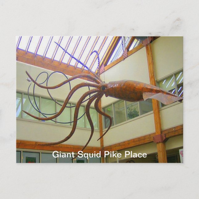 Pike Place Public Market Giant Squid Seattle, WA Postcard (Front)