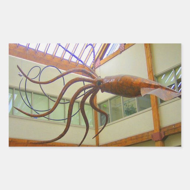 Pike Place Public Market Giant Squid Seattle, WA Rectangular Sticker (Front)