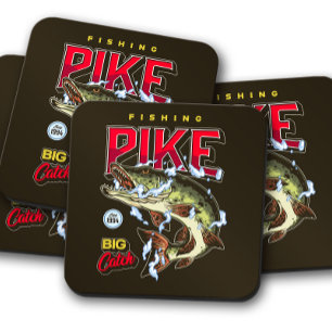 Pike Strike Coaster   Fish Cork Coaster Set