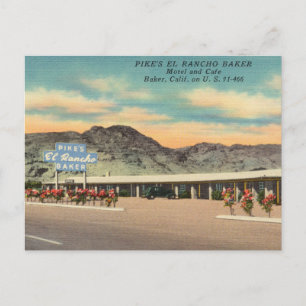 Pike's Baker Motel and Cafe, Baker, California Postcard