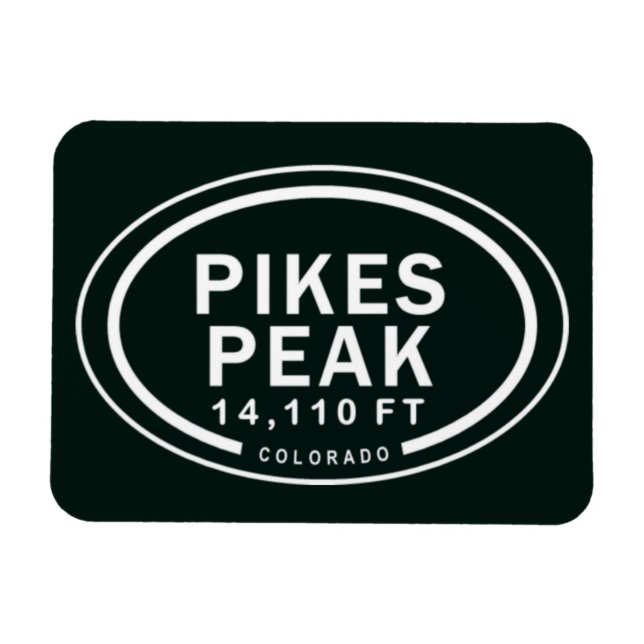 Pikes Peak 14,110 FT Colorado Rocky Mountain Magnet (Horizontal)