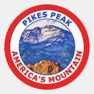 Pikes Peak America's Mountain Classic Round Sticker