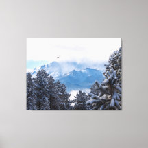 Pikes Peak and a Soaring Eagle After a Snowstorm