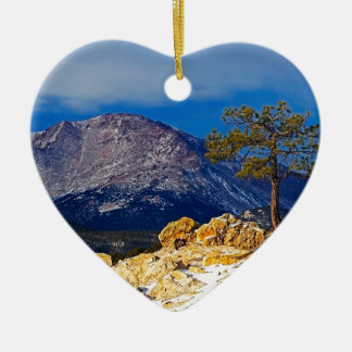 Pikes Peak and Lone Tree Ceramic Tree Decoration