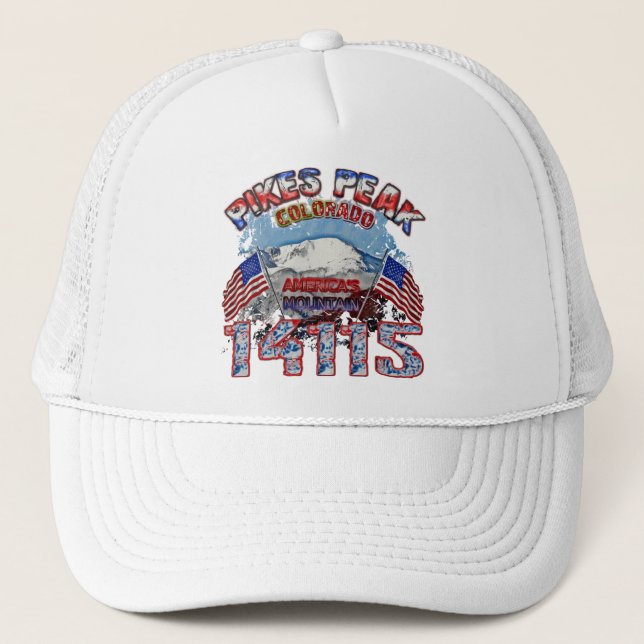 Pikes Peak Colorado America's Mountain 14115 Trucker Hat (Front)