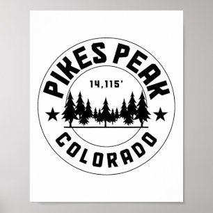 Pikes Peak Colorado Co. Uni-adults Grey Cotton 50% Poster