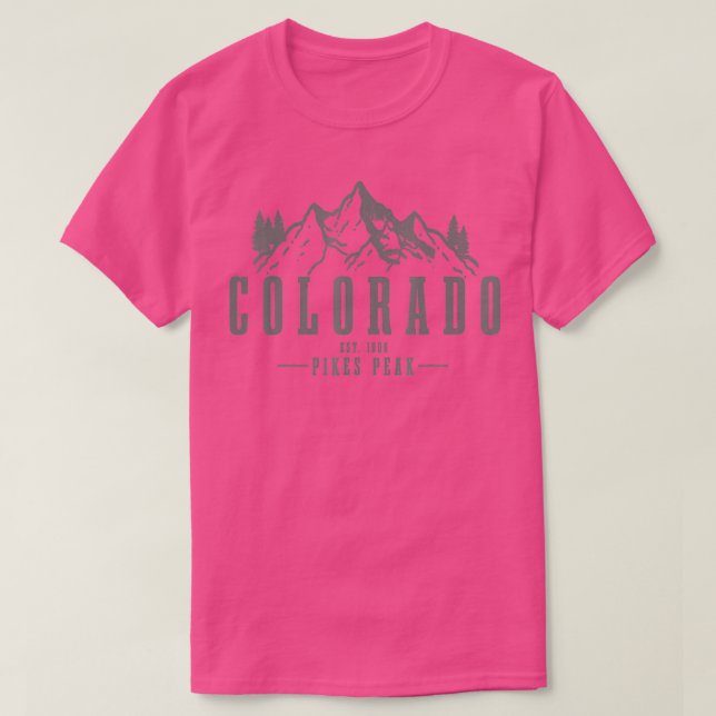 Pikes Peak Colorado Est  T-Shirt (Design Front)
