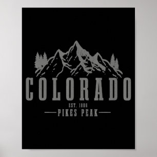 Pikes Peak Colorado Est T Shirt Poster