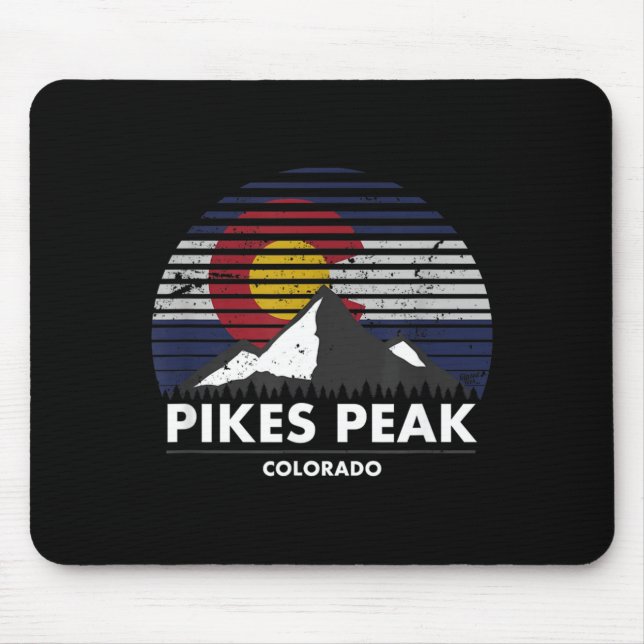 Pikes Peak Colorado Flag - Mountain Adventure Mouse Pad (Front)