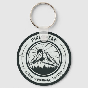 Pikes Peak Colorado Hiking Skiing Travel  Key Ring