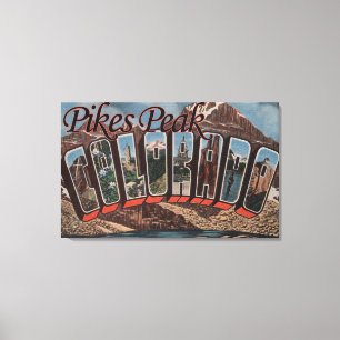 Pikes Peak, Colorado - Large Letter Scenes Canvas Print