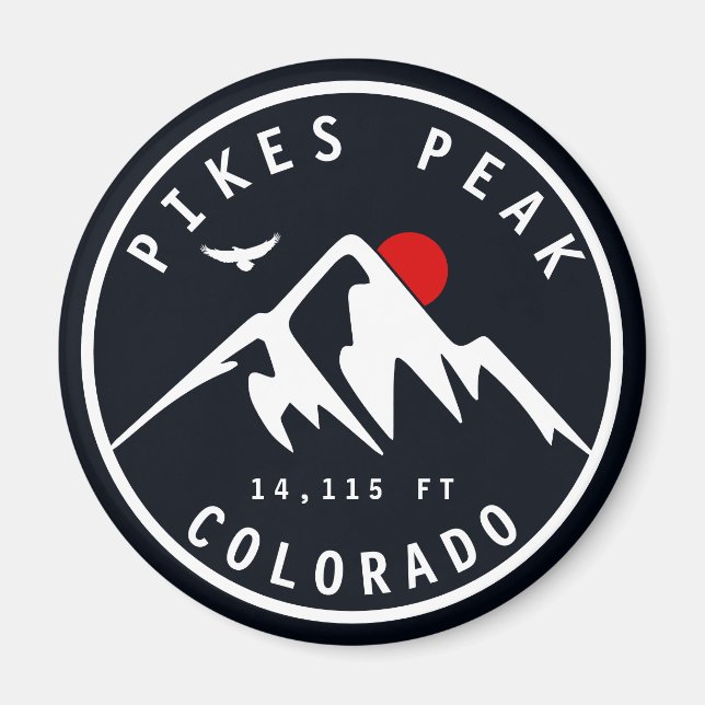 Pikes Peak Colorado Mountain Camping Hiking Magnet (Front)