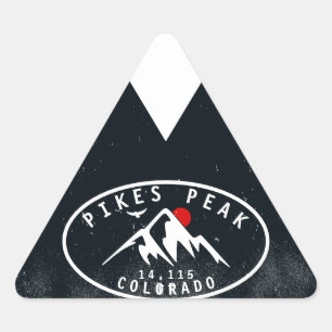 Pikes Peak Colorado Mountain Camping Hiking Triangle Sticker