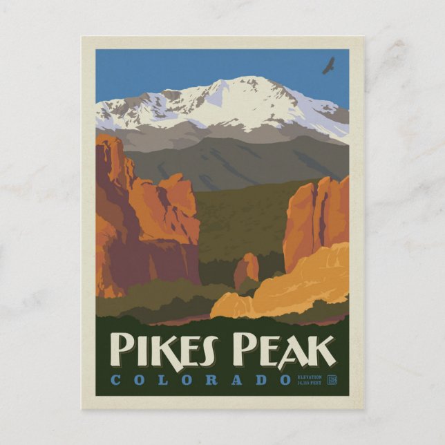 Pikes Peak, Colorado Postcard (Front)