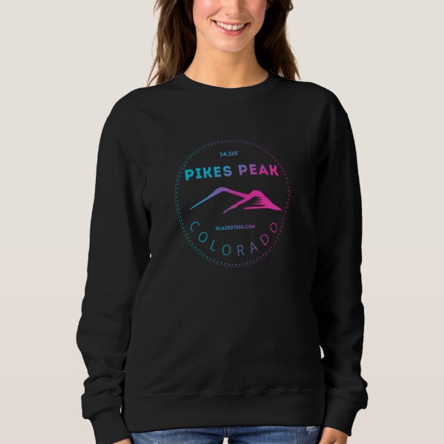 Pikes Peak Colorado - Retro Mountain Adventure Sweatshirt (Front)