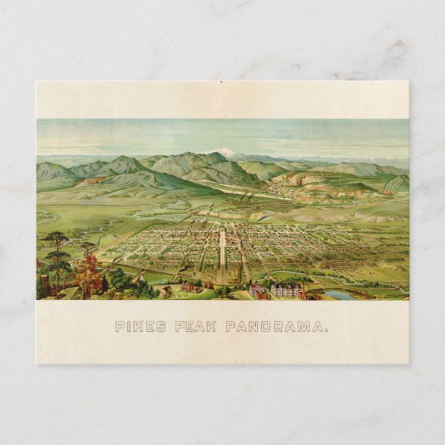 Pikes Peak, Colorado Springs, Colorado (1890) Postcard (Front)
