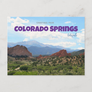 Pikes Peak Colorado Springs Travel Postcard