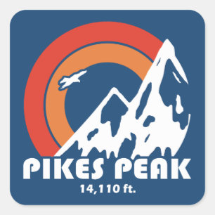 Pikes Peak Colorado Sun Eagle Square Sticker