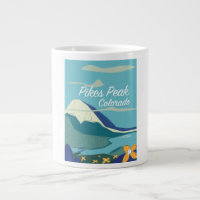 Pikes Peak Colorado vintage style travel poster