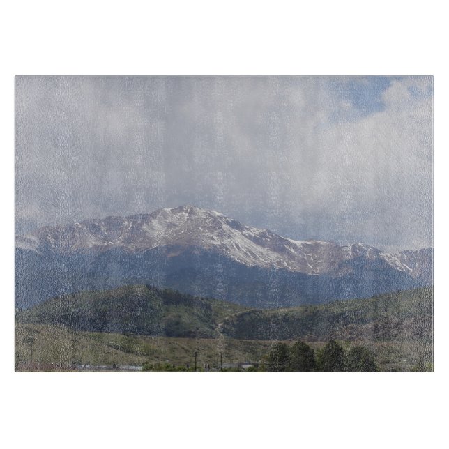 Pikes Peak glass cutting board (Front)