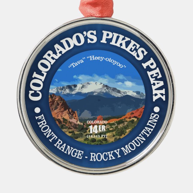 Pikes Peak Metal Tree Decoration (Front)
