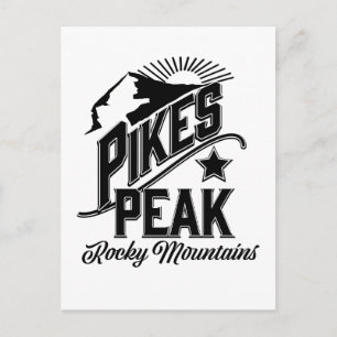 Pikes Peak rocky mountains Vintage art Postcard