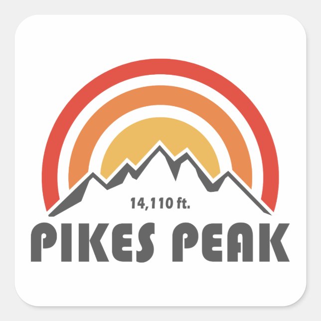 Pikes Peak Square Sticker (Front)