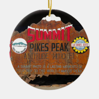 Pike's Peak Summit, Colorado Ceramic Tree Decoration