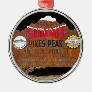 Pike's Peak Summit, Colorado Metal Tree Decoration