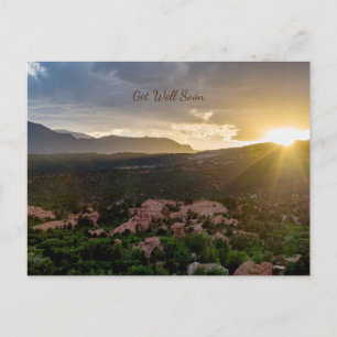 Pikes Peak Sunset Haze Get Well Postcard