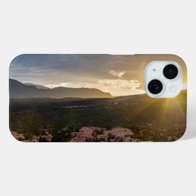 Pikes Peak Sunset Haze iPhone Case (Back (Horizontal))