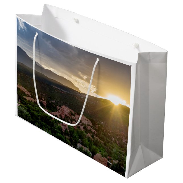 Pikes Peak Sunset Haze Large Gift Bag (Front Angled)