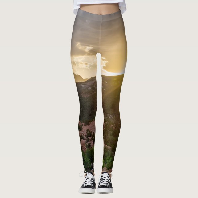 Pikes Peak Sunset Haze Leggings (Front)