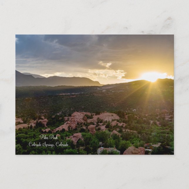 Pikes Peak Sunset Haze Postcard (Front)