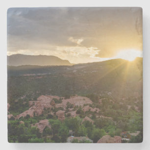 Pikes Peak Sunset Haze Stone Coaster