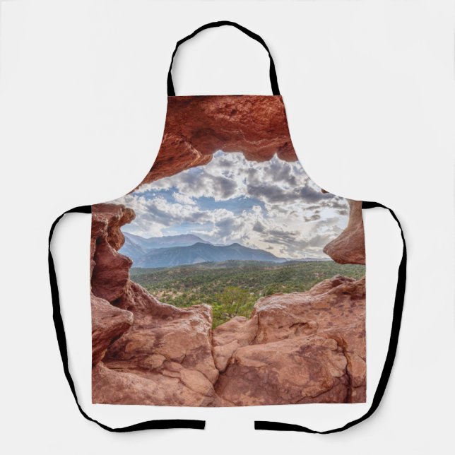 Pikes Peak Through A Rock Hole Apron (Front)