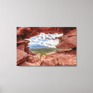 Pikes Peak Through A Rock Hole Canvas Print