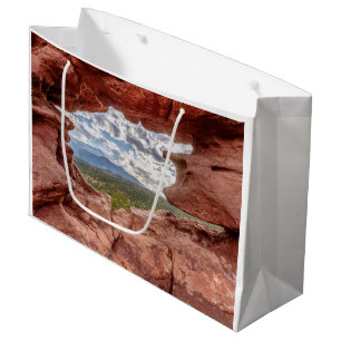 Pikes Peak Through A Rock Hole Large Gift Bag