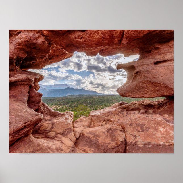 Pikes Peak Through A Rock Hole Poster (Front)