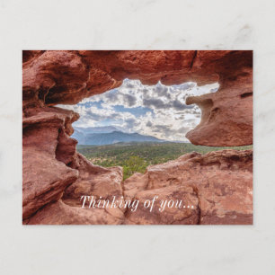 Pikes Peak Through A Rock Hole Thinking Of U Postcard