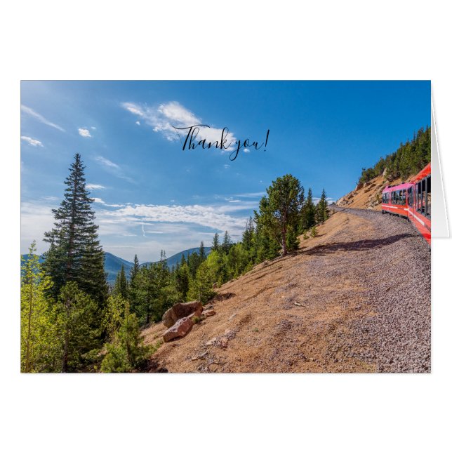 Pikes Peak Train Ride Thank you Notecard (Front Horizontal)