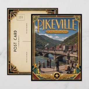 Pikeville Kentucky Vintage Art Deco Golden Age Postcard