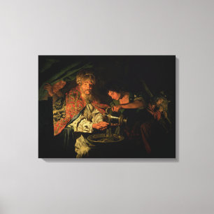 Pilate Washing his Hands (oil on canvas) Canvas Print