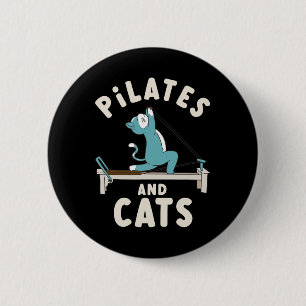 Pilates And Cats Yoga Pose Relaxation  6 Cm Round Badge