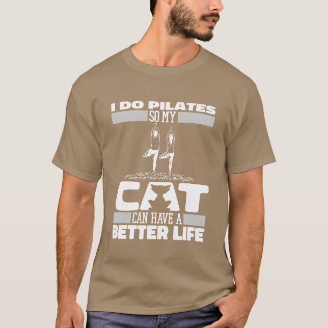 Pilates Cat funny T-Shirt (Front)