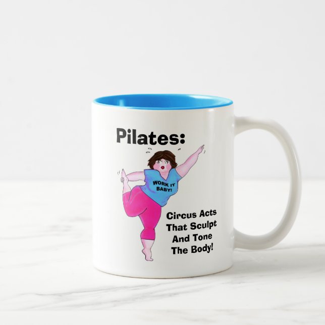 "PILATES- Circus Acts" Two-Tone Coffee Mug (Right)