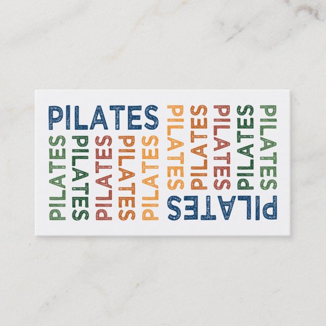Pilates Cute Colourful Business Card (Front)