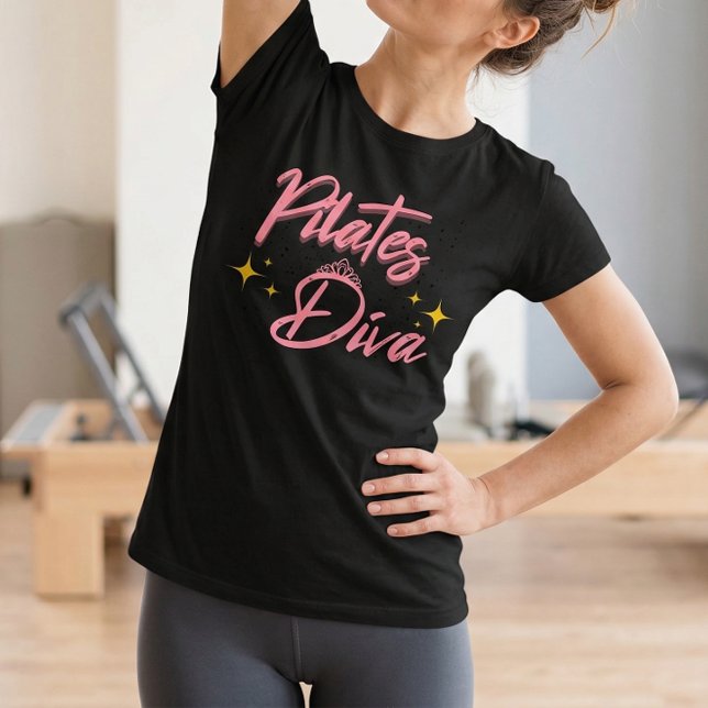 Pilates Diva Quote - Bold Statement Workout Tee (Pilates Diva Tshirt)