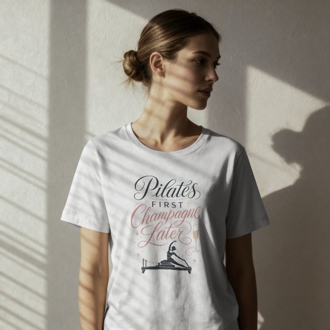 Pilates First Champagne Later - Elegant Rose Gold  Singlet (Creator Uploaded)