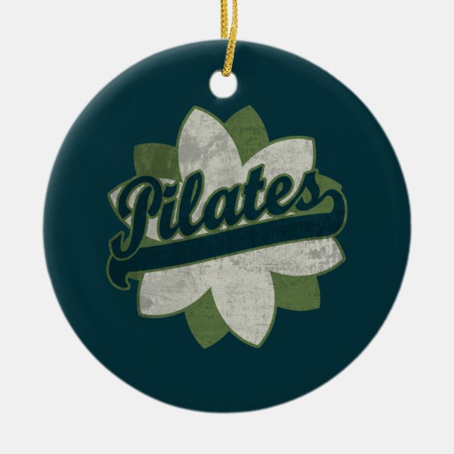 Pilates Flower Ceramic Tree Decoration (Front)
